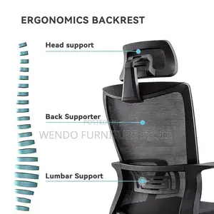 Office Chair : Black High-Back Ergonomic Office Chair