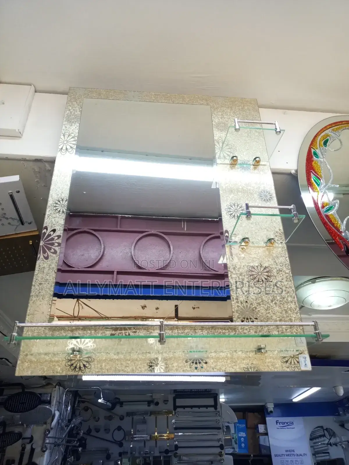 Decorated Mirror With Shelves