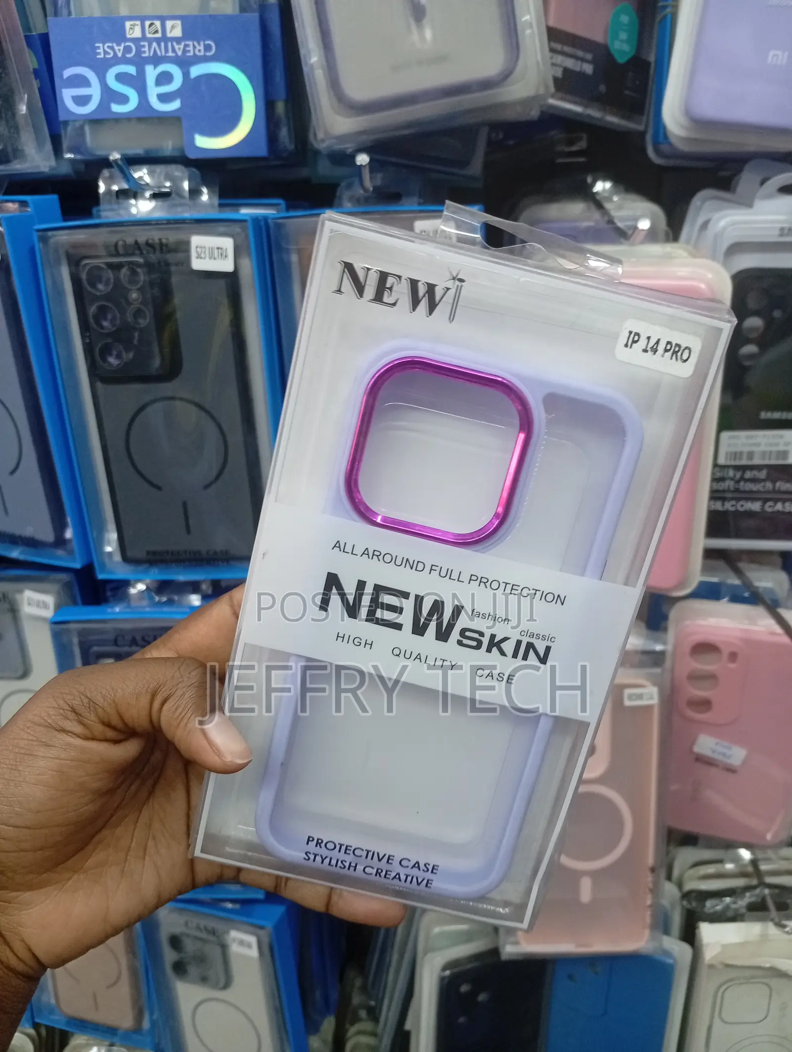 iPhone 14 Pro Transparent Back and a Metallic Purple Camera Frame.