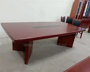 Office Table : 2.4-Meter Dark Wood Boardroom Conference Tab
