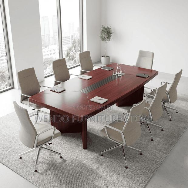 Office Table : 2.4-Meter Dark Wood Boardroom Conference Tab - thumbnail 11