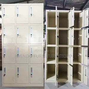 Office Cabinet : 15 Locker Heavy-Duty Steel Office Cabinet