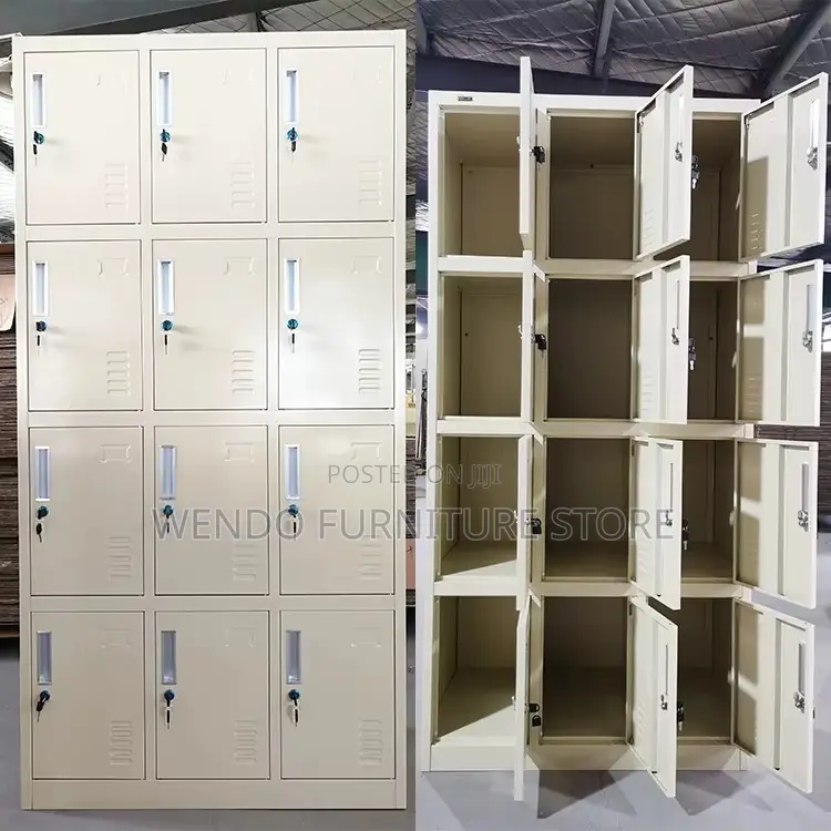 Office Cabinet : 15 Locker Heavy-Duty Steel Office Cabinet