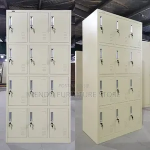 Office Cabinet : 15 Locker Heavy-Duty Steel Office Cabinet