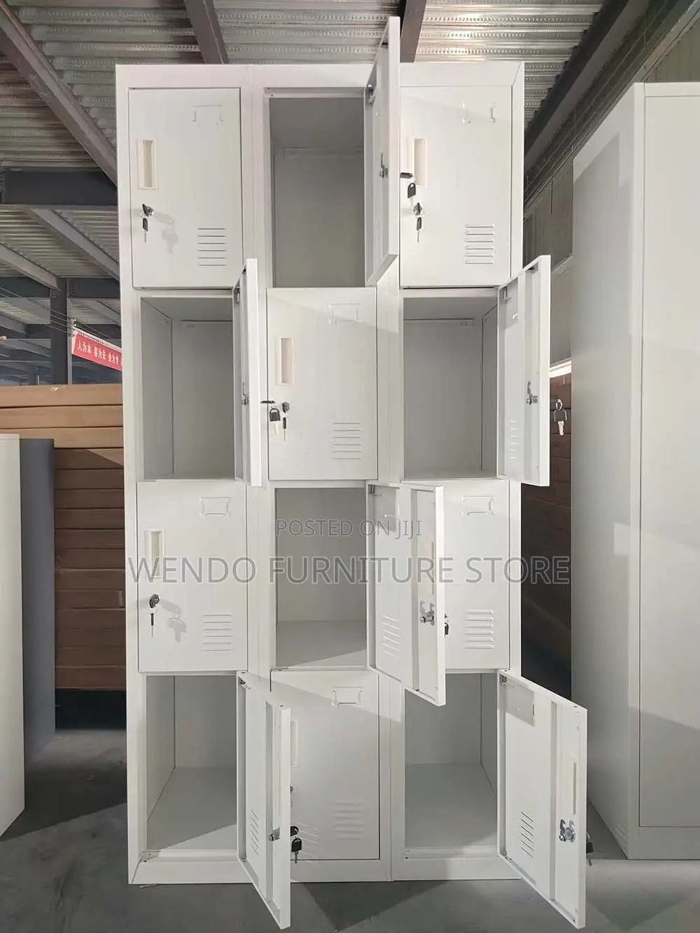 Office Cabinet : 15 Locker Heavy-Duty Steel Office Cabinet
