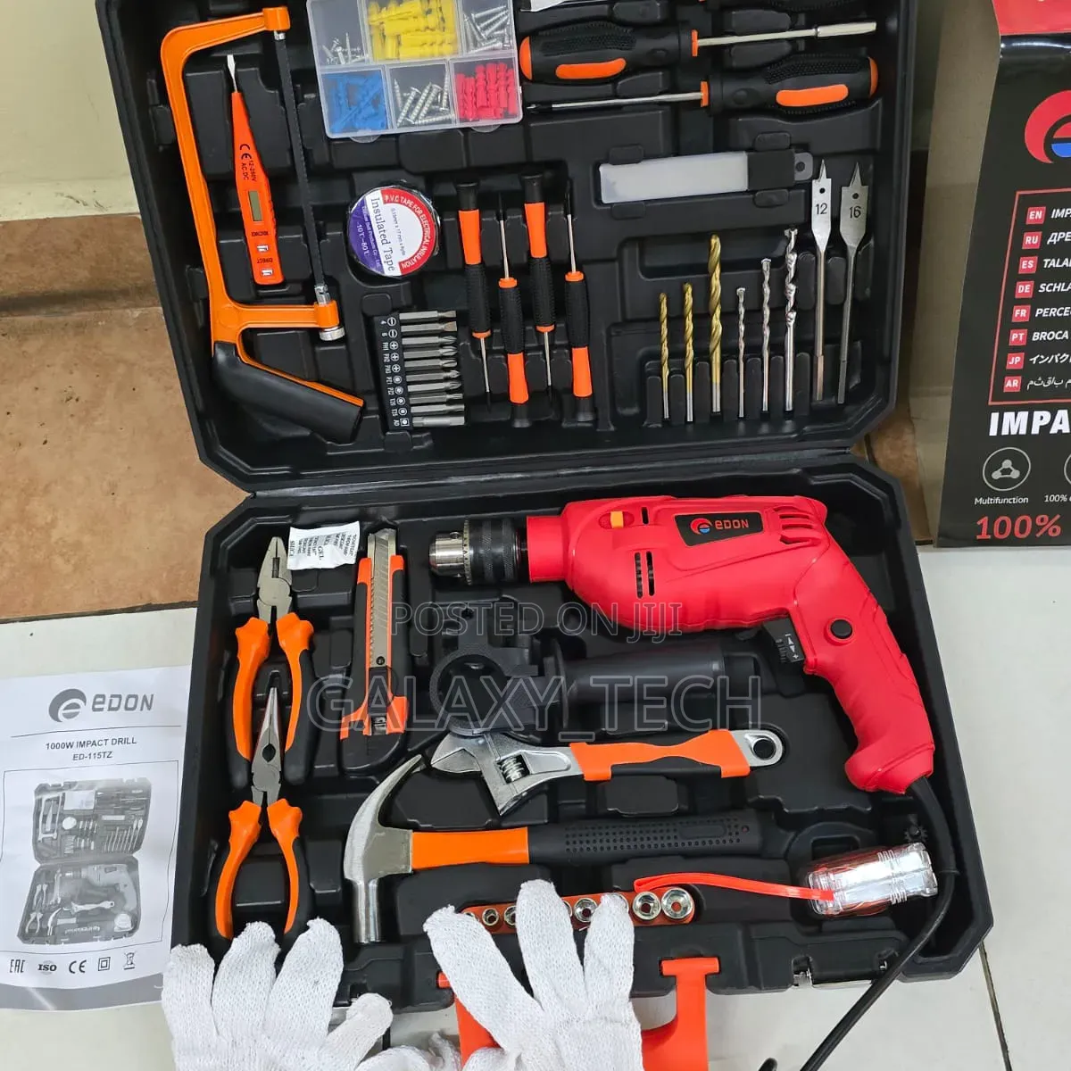 117pcs Edon Tools Set 1000w Electric Drill Set