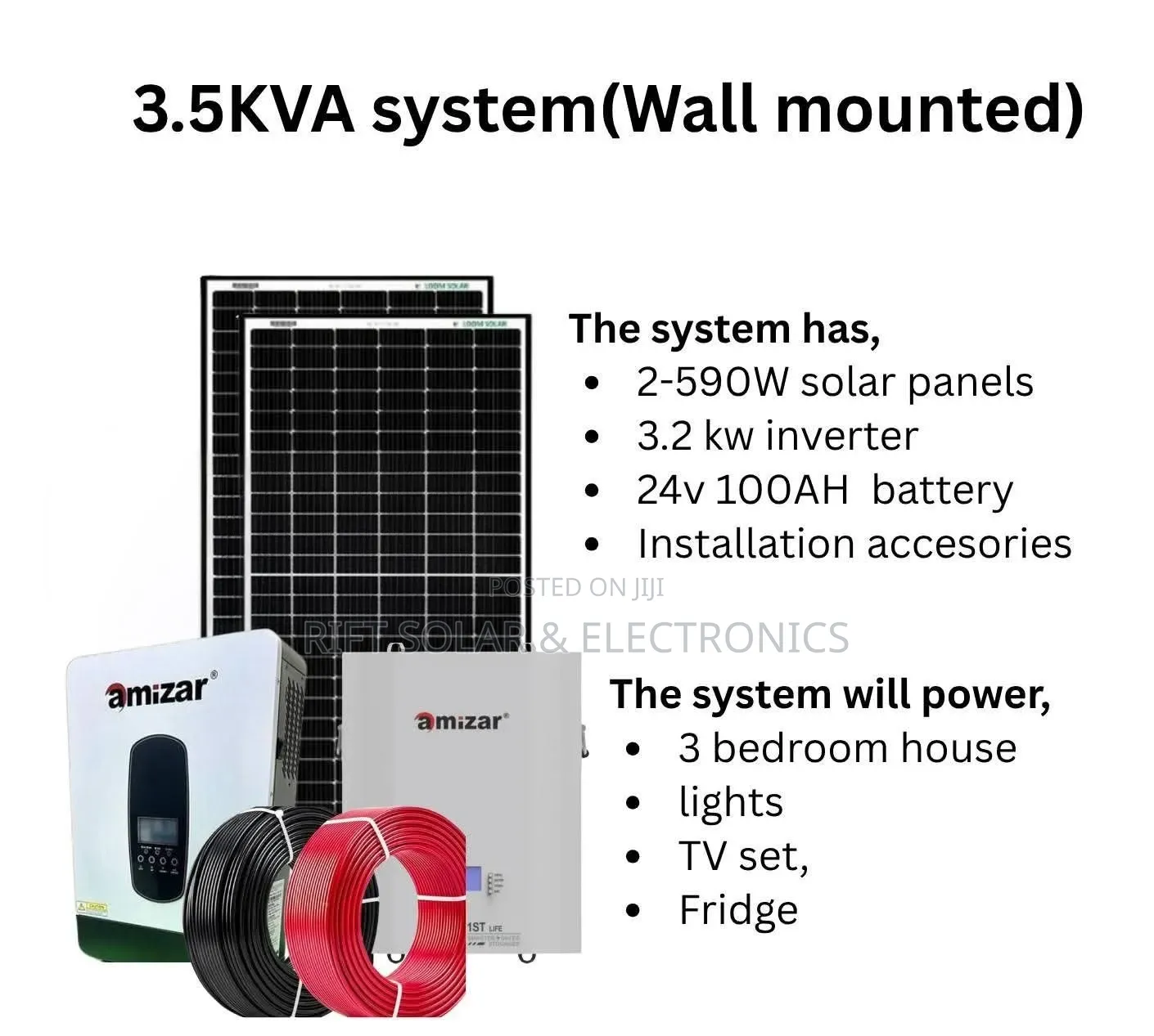 3.2kva Inverter - 2.56kwh Lithium Battery Home Solar Power Solution