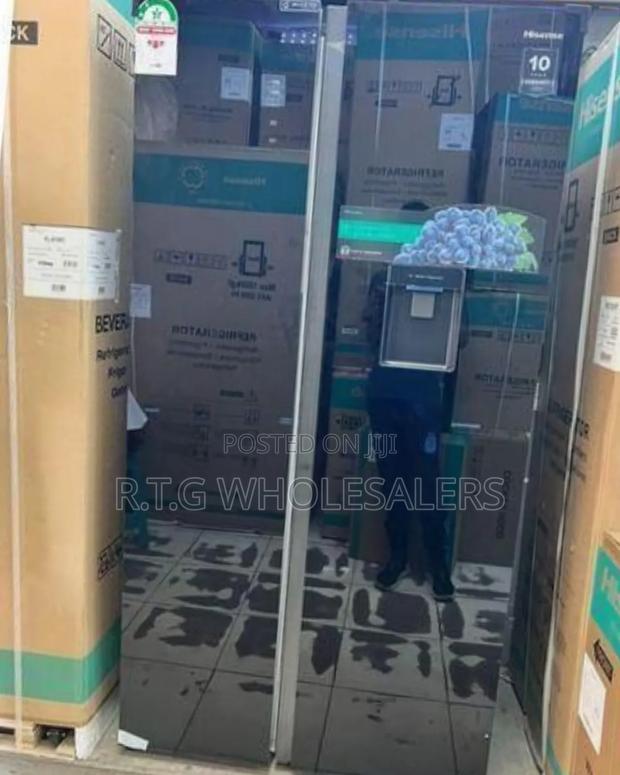 Hisense 541l Side by Side Inverter Fridge Grey Glass