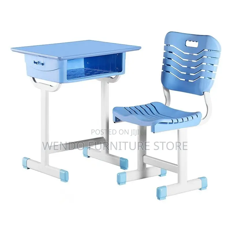Kids Combo : Modern Adjustable Blue Kid’S Study Desk and Chair Set