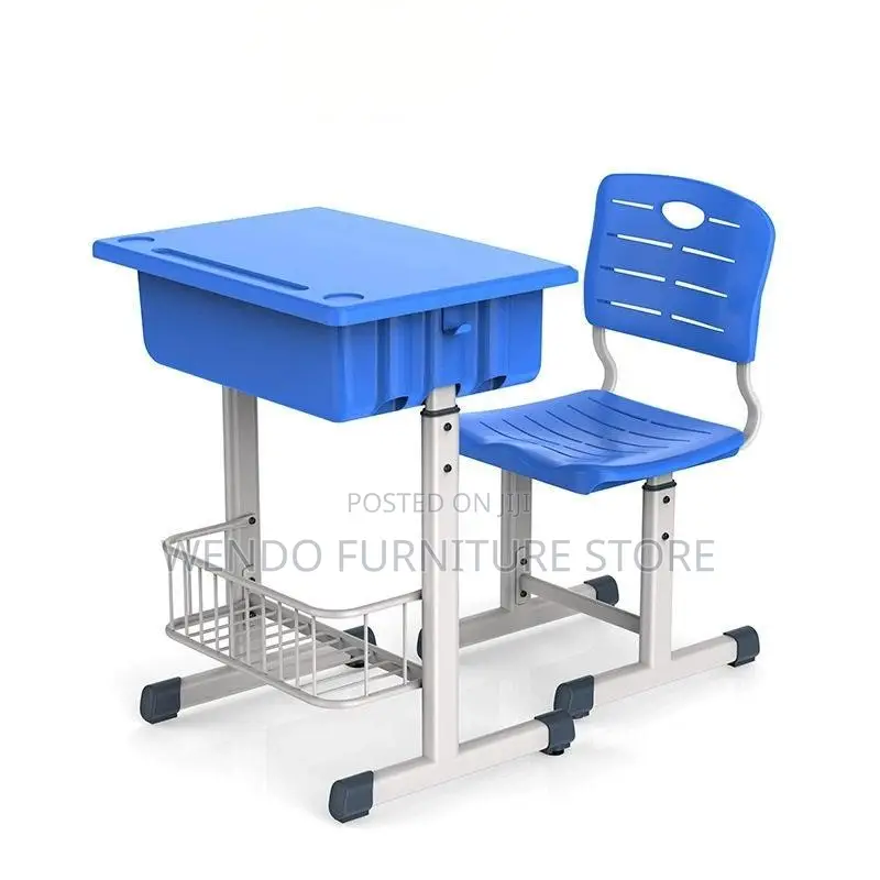 Kids Combo : Modern Adjustable Blue Kid’S Study Desk and Chair Set