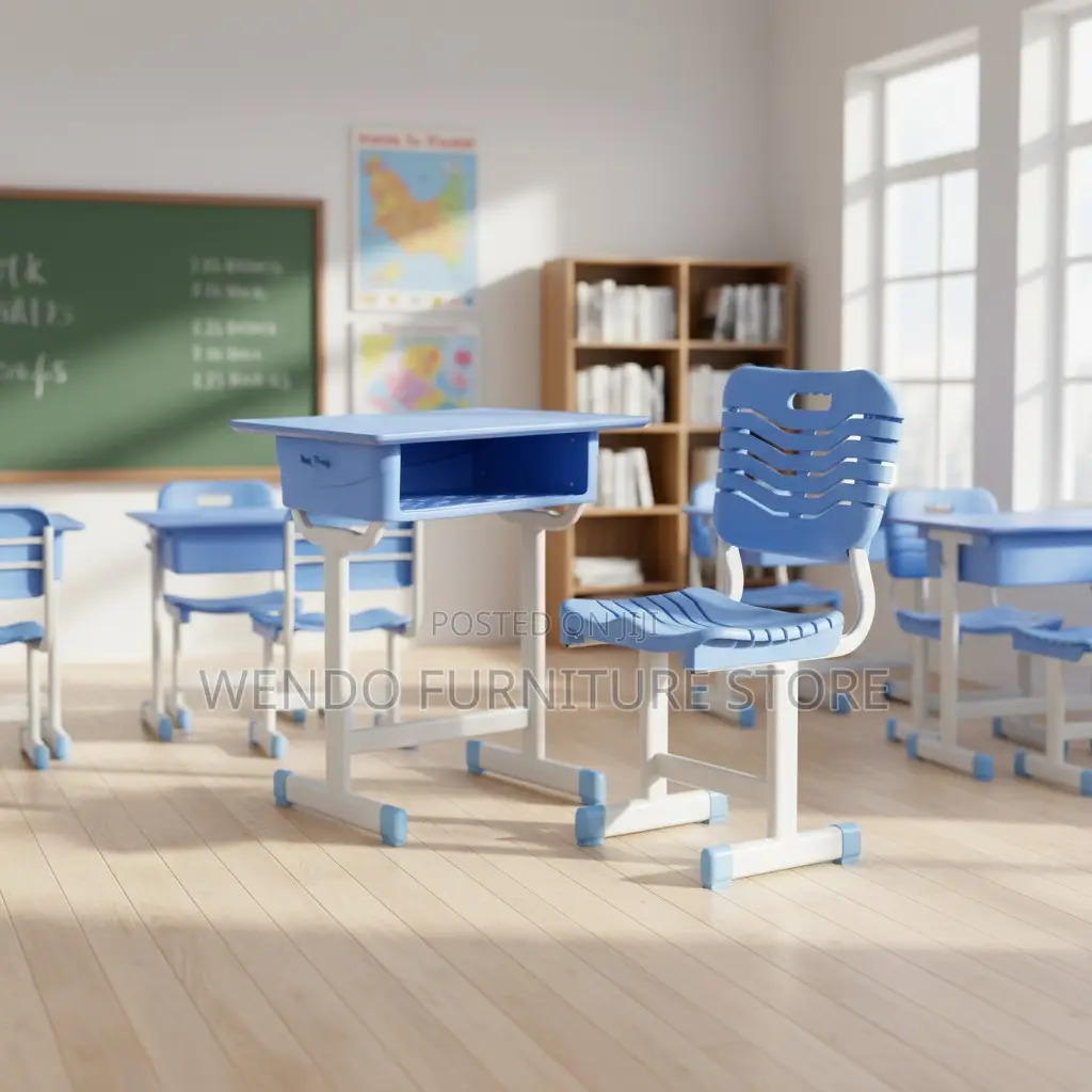 Kids Combo : Modern Adjustable Blue Kid’S Study Desk and Chair Set