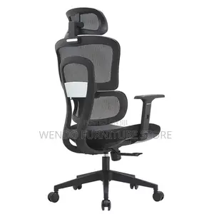 Office Chair : Black High-Back Ergonomic Mesh Office Chair