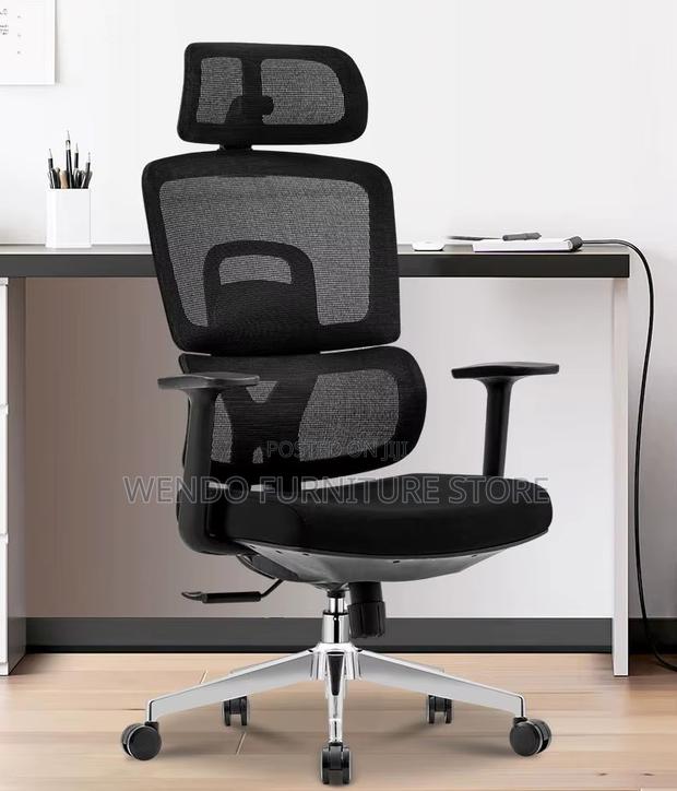 Office Chair : Black High-Back Ergonomic Mesh Office Chair - thumbnail 8