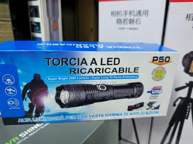 P50 Rechargeable Led Torch 2000 Lumens Usb Flashlight - thumbnail 2