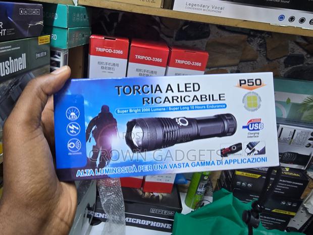 P50 Super Bright Led Torch Waterproof Zoom Flashlight - thumbnail 2