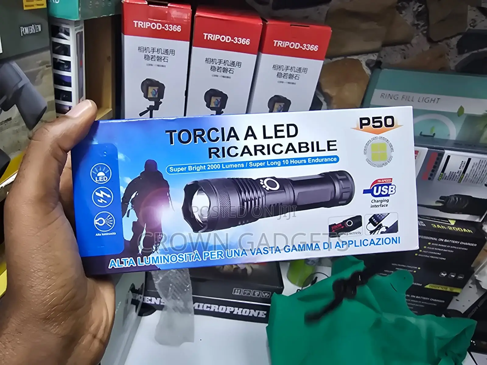 P50 Super Bright Led Torch Waterproof Zoom Flashlight