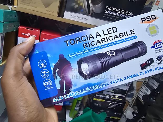 P50 Led Torch High Brightness Waterproof Zoom Light - thumbnail 3