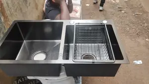 Black Double Sink With Basket