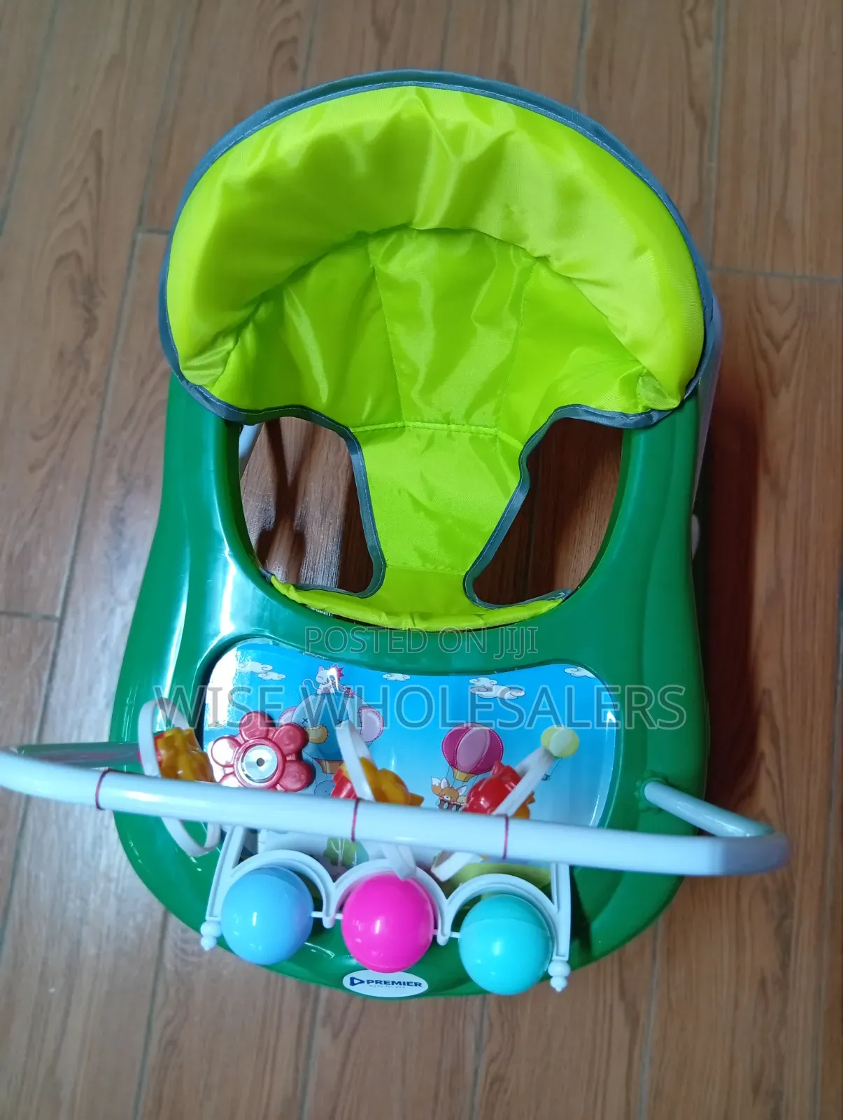 3-in-1 Baby Walker Green Adjustable Height