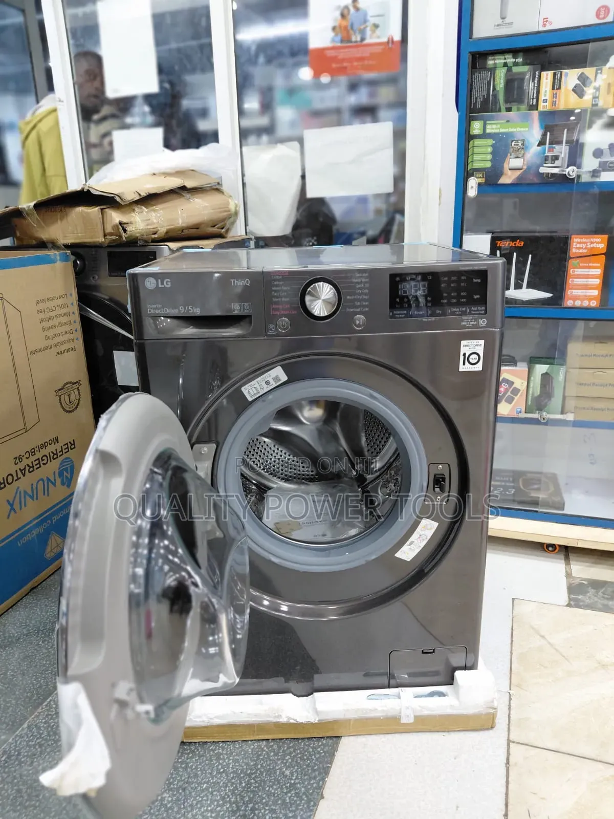 Front Load Washer/Dryer Combo in Black Steel