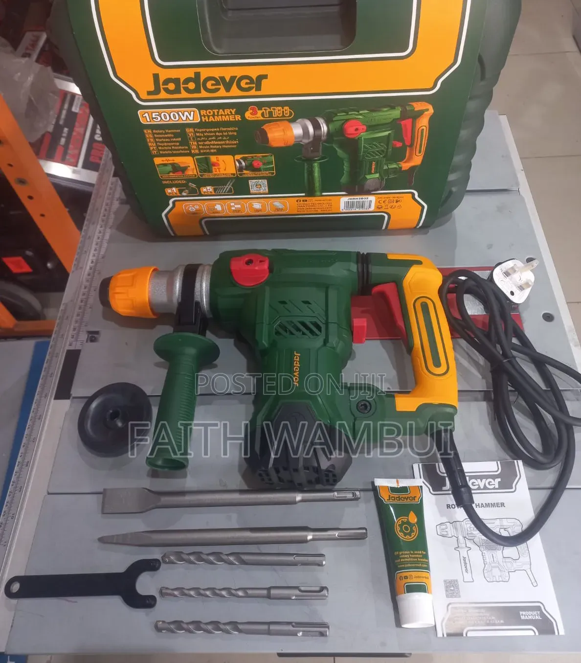 New Arrival 1500 Watts Jadever Rotary Hammer Machine
