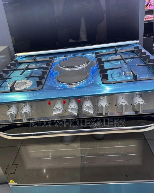 Hisense 60×90 4+2 Standing Cooker – Electric Oven + Wok Burner