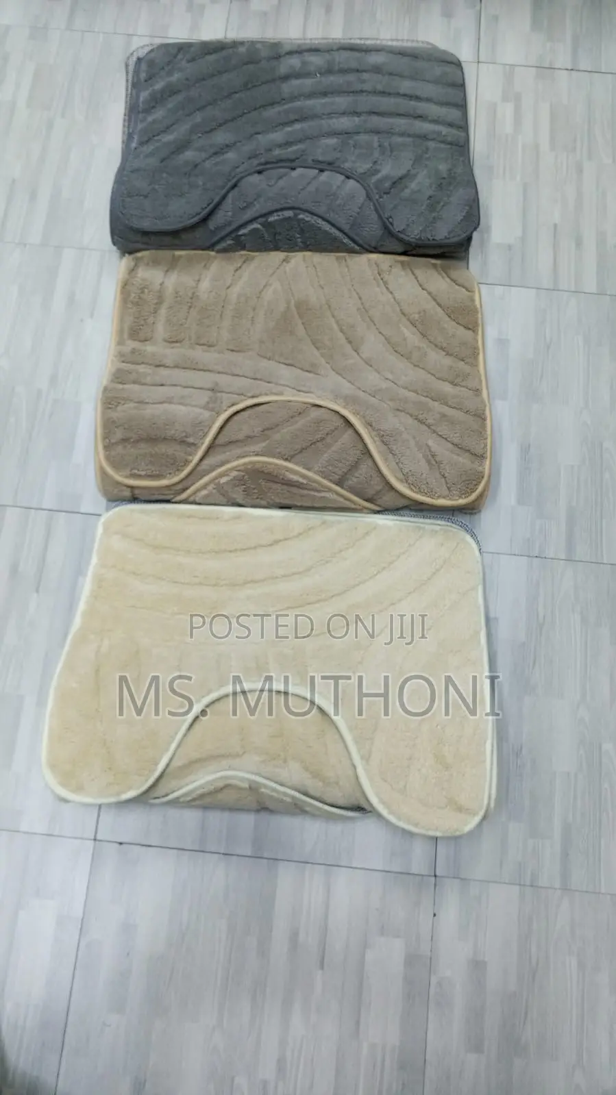 Quality 3 Pc Toilet Mats ;Micro Fiber With Rubber