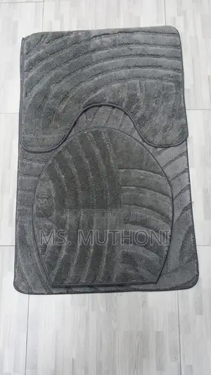 Quality 3 Pc Toilet Mats ;Micro Fiber With Rubber