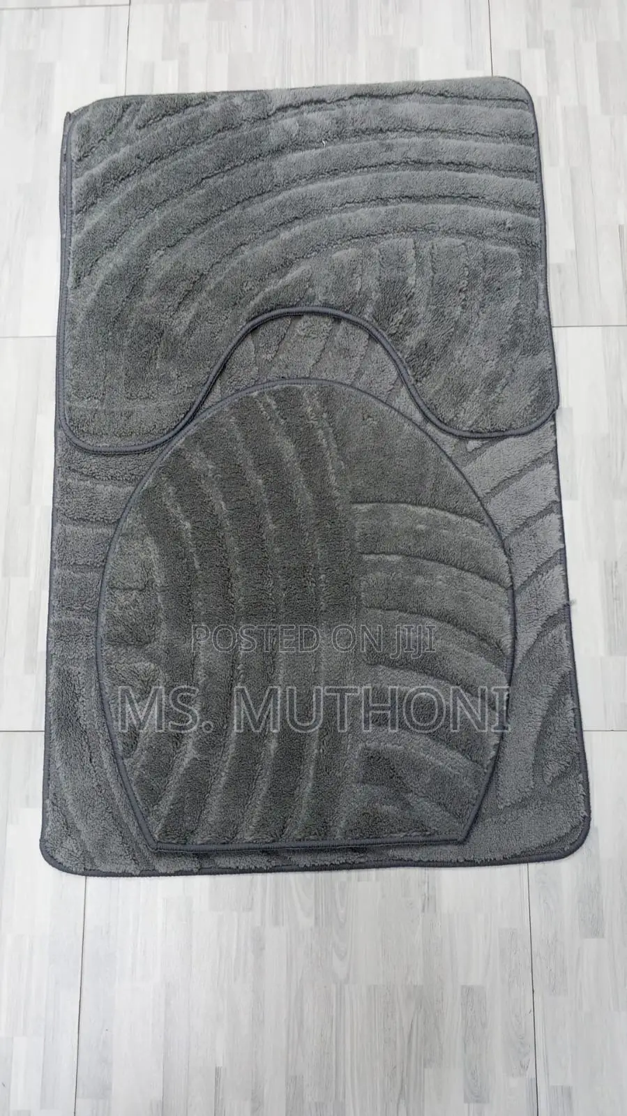 Quality 3 Pc Toilet Mats ;Micro Fiber With Rubber