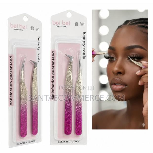 Professional Glitter Eyelash Tweezers Set