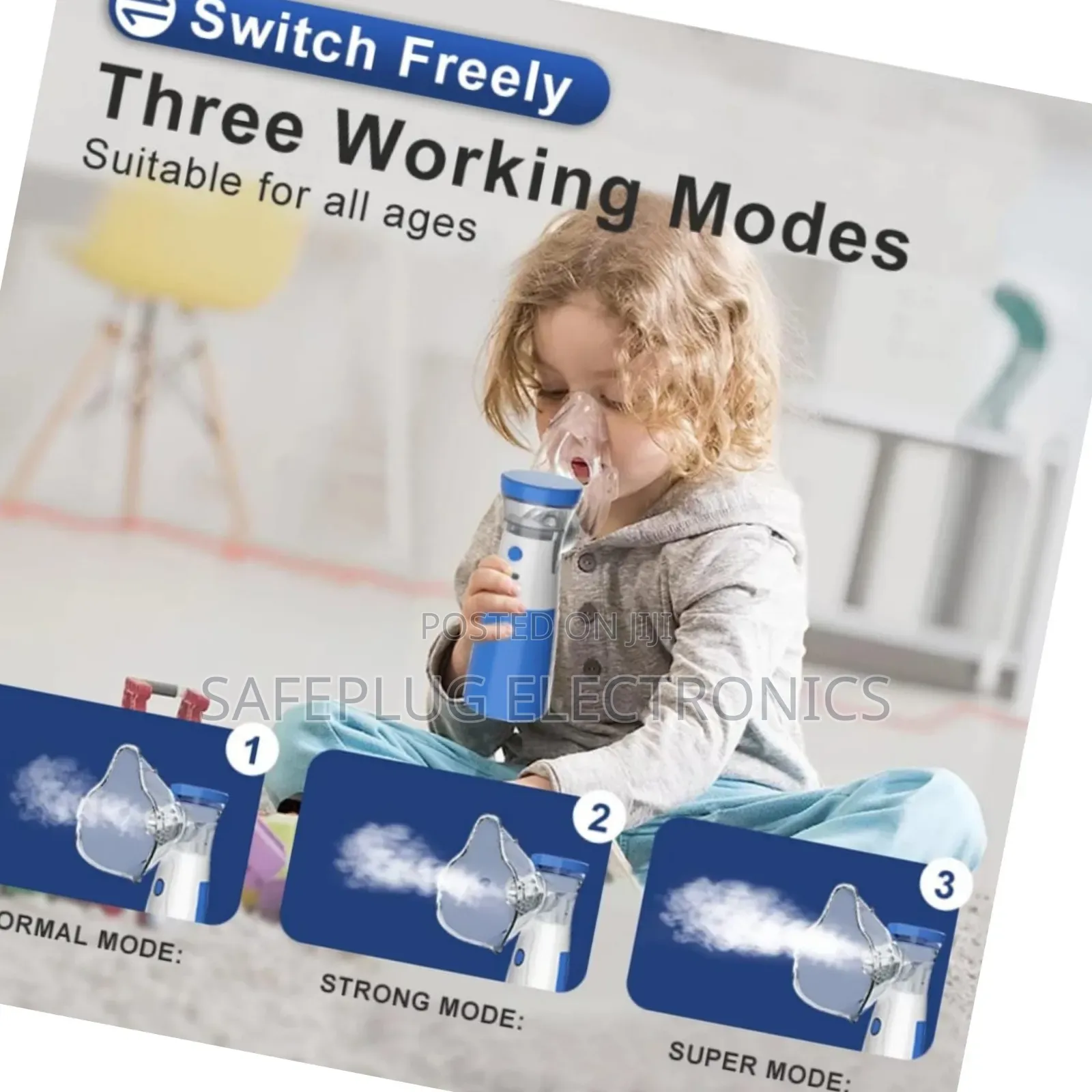 Usb Rechargeable Mesh Nebulizer in Blue