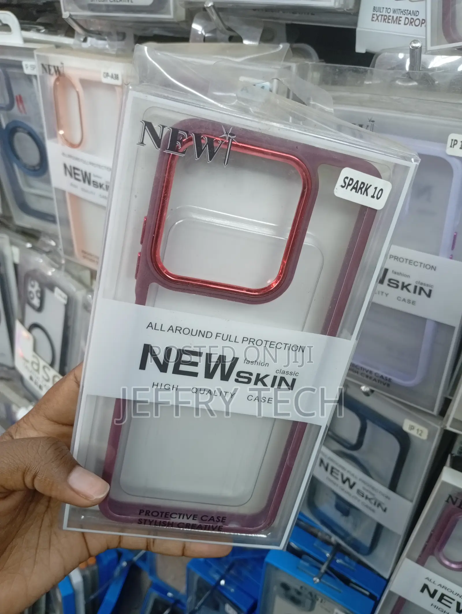 Infinix Spark 10 Red Transparent Protective Phone Case