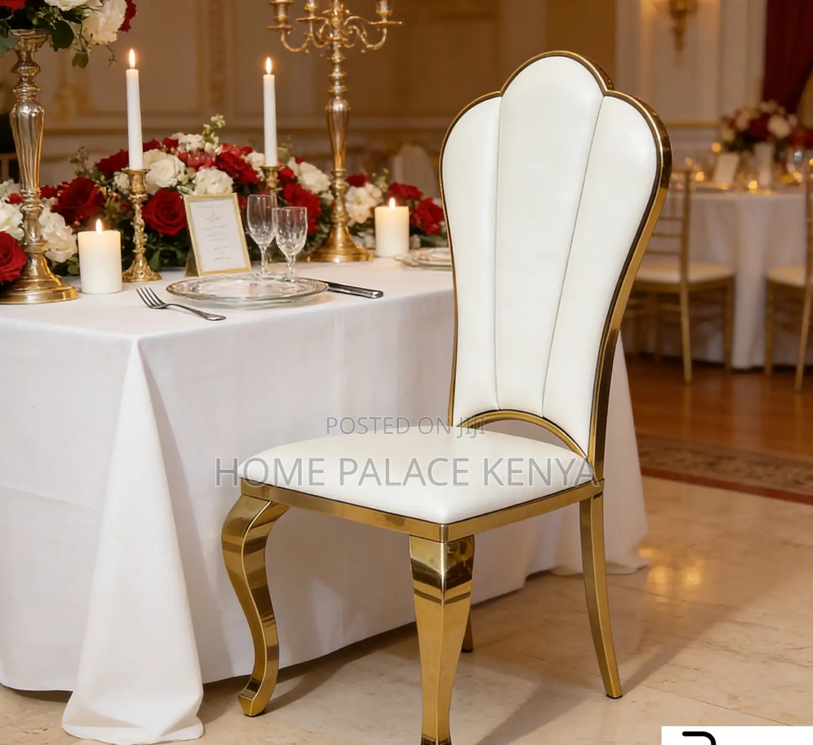 Dining Chair: High End Gold Stainless Steel Banquet Dining Chair