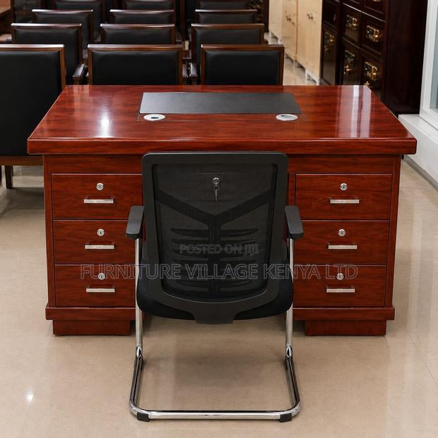 1.2m Mahogany Executive Office Task Desk - thumbnail 4