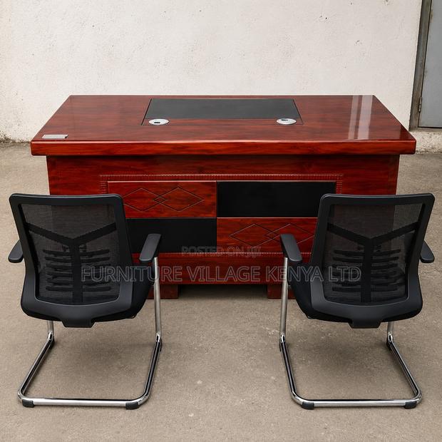 1.2m Mahogany Executive Office Task Desk - thumbnail 5