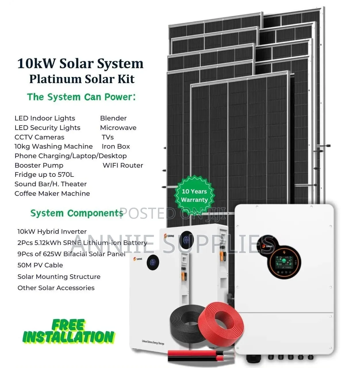 10kwh Solar System Platinum Solar Kit