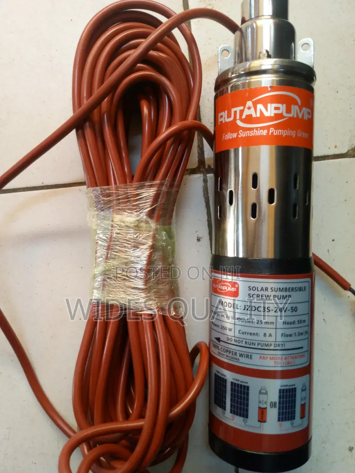 Rutan Pump Solar Submersible Screw Pump 50 Meters Head