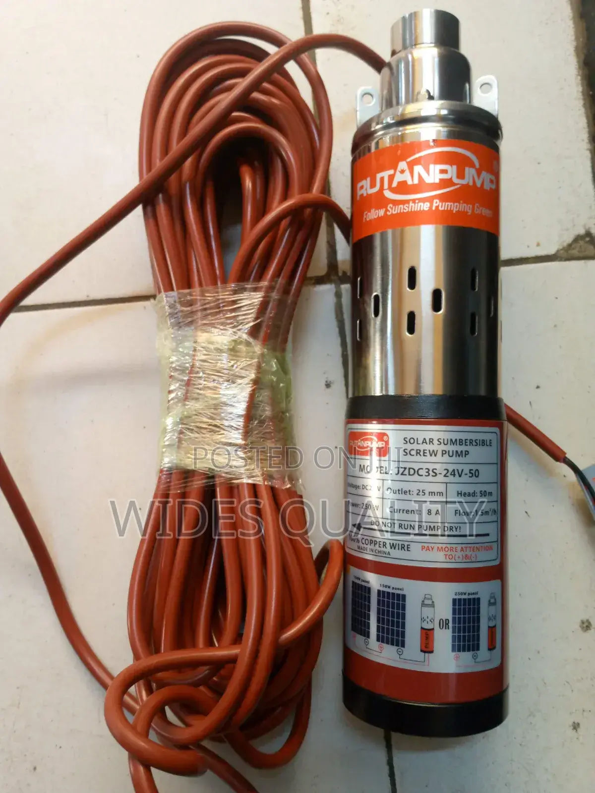 Rutan Pump Solar Submersible Screw Pump 50 Meters Head