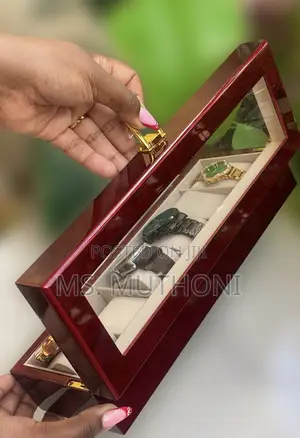 Polished Executive Wooden Watch Organizer Box 