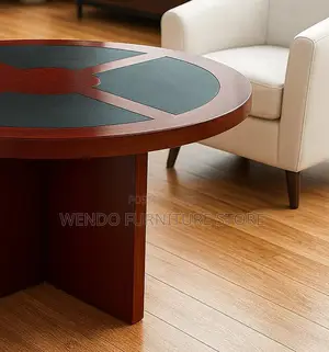 Office Table; Round Mahogany Made Executive Boardroom Table