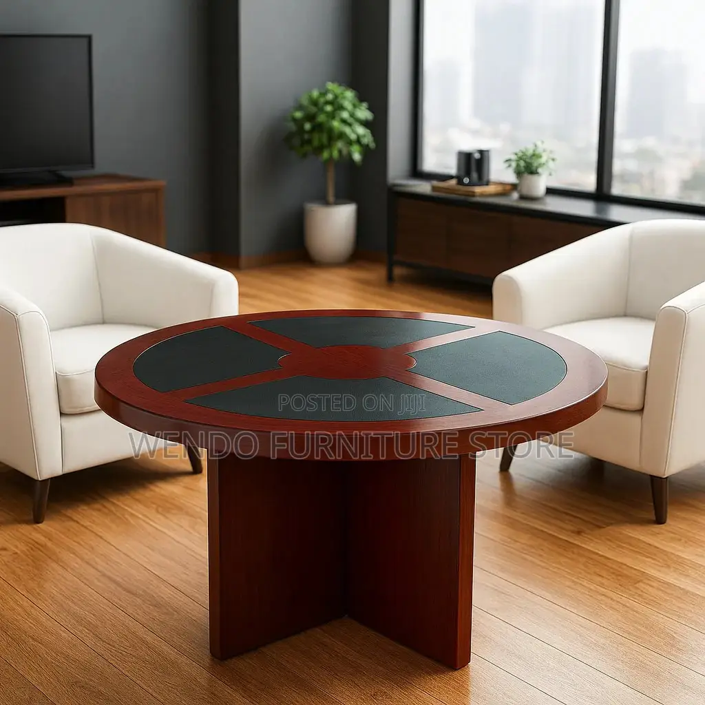 Office Table; Round Mahogany Made Executive Boardroom Table