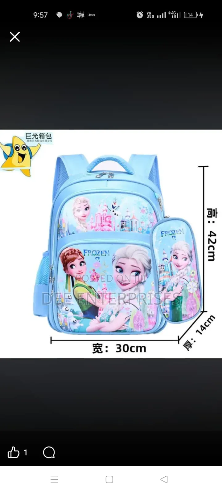 Cartoon Themed School Bag