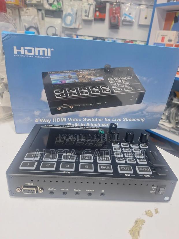4 Way Hdmi Video Switcher for Live Streaming With 5-Inch Screen