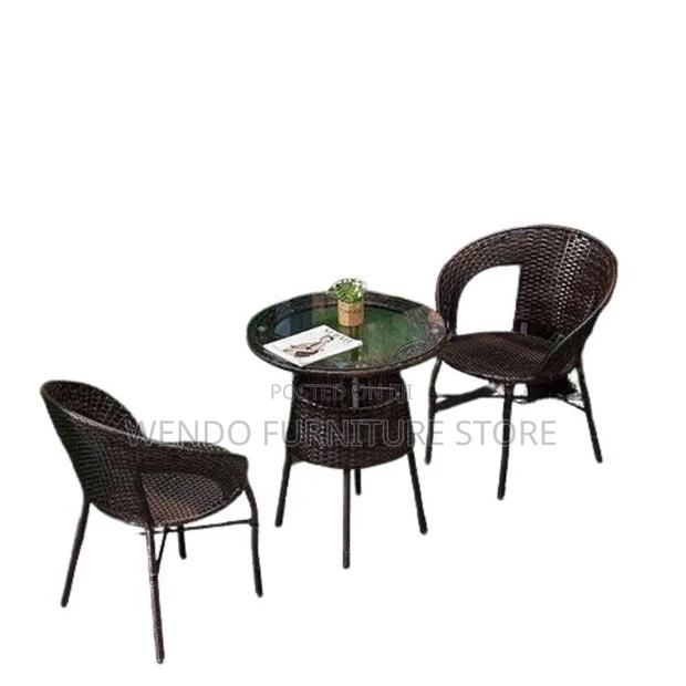 Dining Set; Two Seaters Round Patio Garden and Balcony Dining Set - thumbnail 4