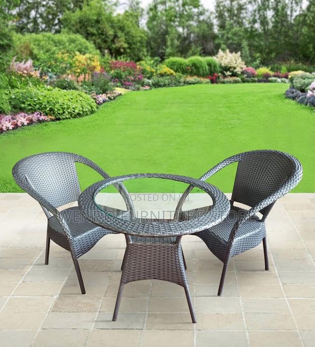 Dining Set; Two Seaters Round Patio Garden and Balcony Dining Set - thumbnail 7