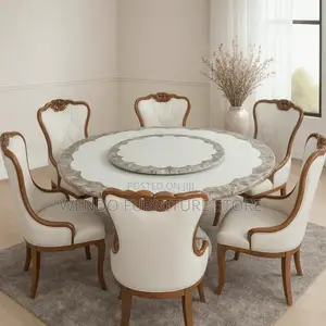 Dining Set; Six Seaters Round Grades Choice Dining Set