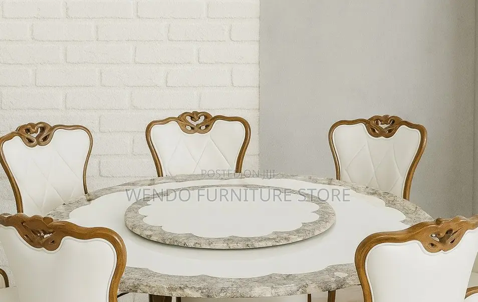 Dining Set; Six Seaters Round Grades Choice Dining Set