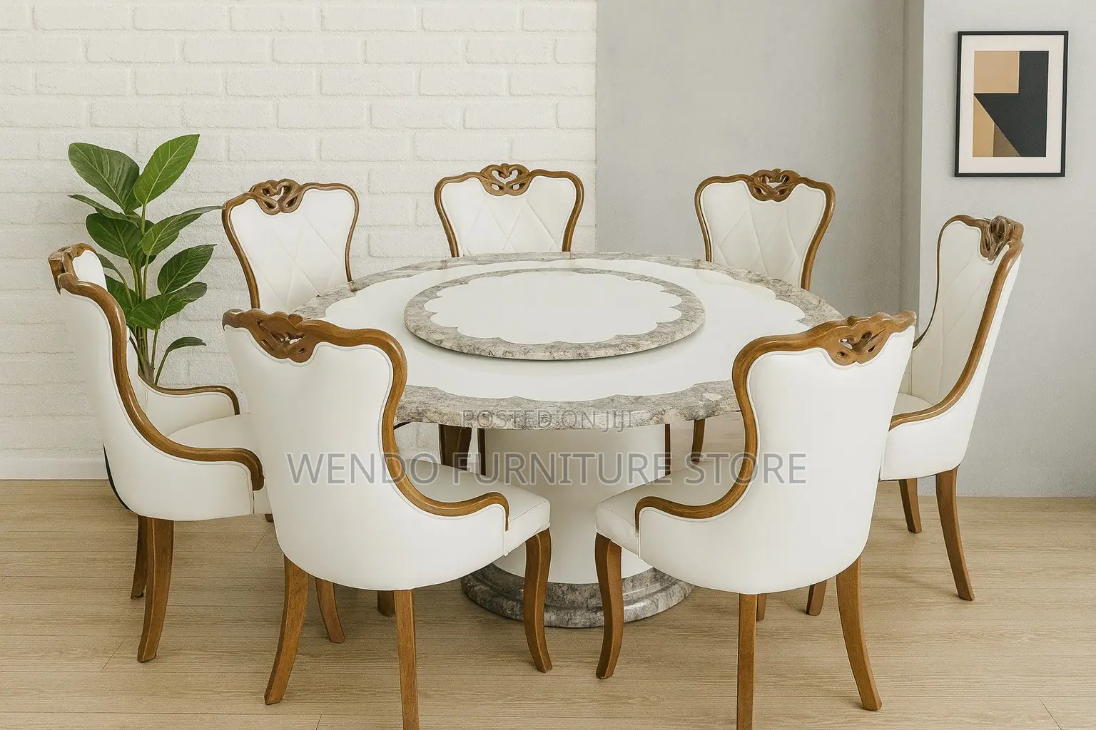 Dining Set; Six Seaters Round Grades Choice Dining Set