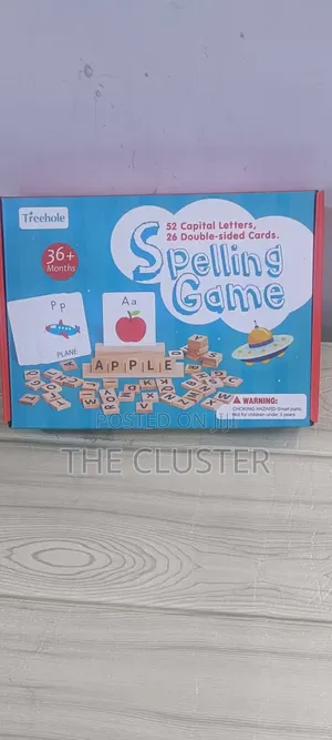  Spelling Game
52pcs Capital Letters.
26 Double Sided Cards.