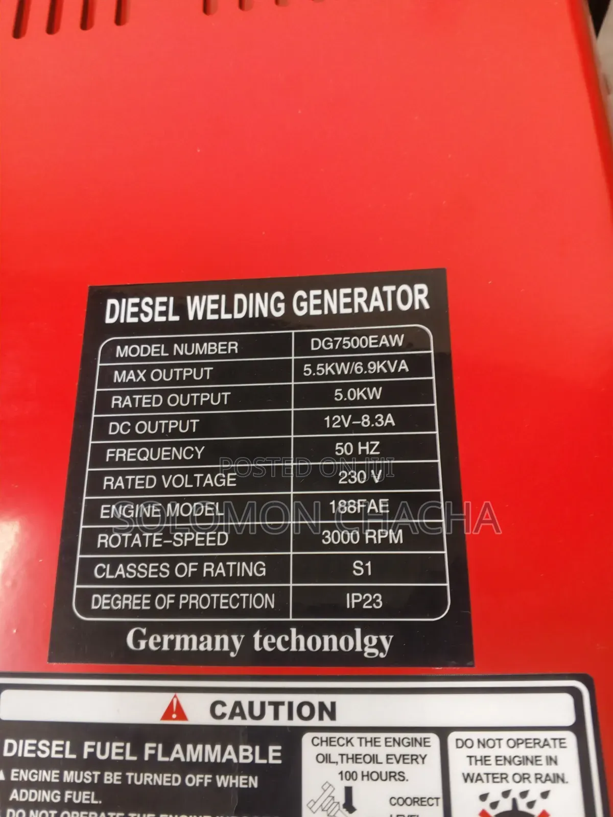 Pulsar 6.9kva Diesel Welding Generator Best Quality